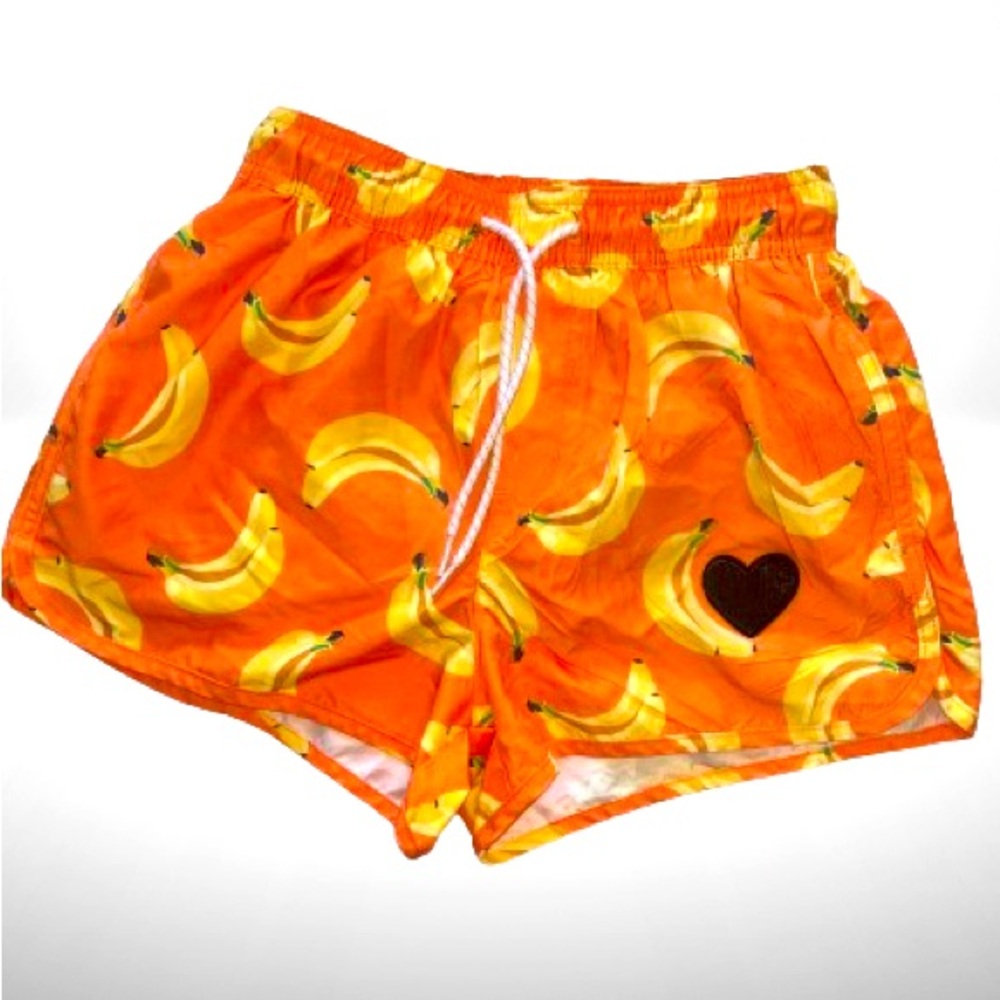 H&M Orange Banana print Swim shorts size Jr XS.